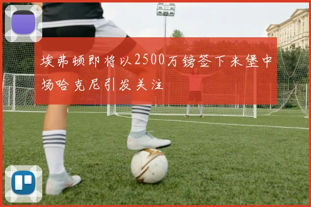 埃弗顿即将以2500万镑签下米堡中场哈克尼引发关注